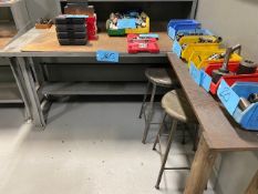 Lot of (1) 61'' L x 30'' W Metal Work Bench With Multi Drawer Tool Bin