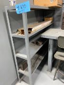Lot of (1) 72'' L x 34'' W Metal Work Bench With 3-Shelf Storage Rack