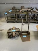 Lot of (1) 2-Wheel Barrel Dolly with (6) Trash Dollies