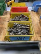 Lot of (5) Bins of Assorted Drill Bits, Taps and End Mills