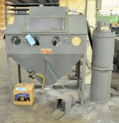 TRINCO MODEL 487BP 2-Hole Dry Shot Blast Cabinet with TRINCO MODEL BP2 Dust Collector, Single Phase