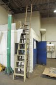 Lot-(1) 6' Wood Step Ladder, (1) 8' Wood Step Ladder and (1) 10' Wood Step Ladder