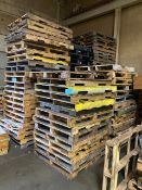 Lot-Approximately 180-200 Wood Pallets in (3) Rows, 40