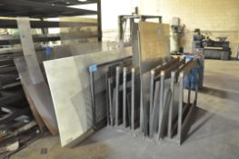 Lot-Steel Mesh and Steel Sheet Stock in (1) Rack (Rack not Included)