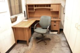 Lot-Desk, Drawing Table, Bookcase and (2) Swivel Arm Chairs in (1) Office
