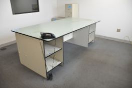 Lot-Desk with 2-Drawer Lateral File Cabinet 4-Drawer Vertical File Cabinet in (1) Office