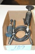 Lot-(3) Various Pneumatic Straight Die Grinders in (1) Box on (1) Shelf