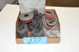 Lot-Various Sanding Belts in (1) Box on Floor