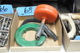 Lot-(1) Greenlee Fish Tape and (1) Manual Sink Drain Snake in (1) Box