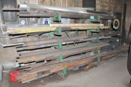 Lot-Solid Square, Flat Bar, Solid Round, etc. Bar Stock with Single Sided Cantilever Rack