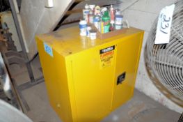 Lot-(1) 2-Door Flammable Safety Cabinet with Paints Etc. Contents