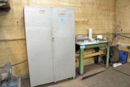 Lot-Machine Maintenance and Hardware in (1) Cabinet, with Steel Bench
