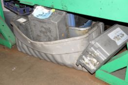 Lot-Plastic Tote Bins Under (1) Steel Table