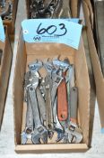 Lot-Various Small Adjustable Wrenches in (1) Box