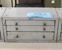 Huot Letter Size 3-Drawer Index Cabinet with Partial Drill Contents