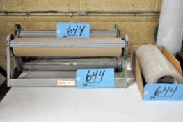 Lot-(2) Roll Paper Dispensers, Sealing Tape in (1) Box, (1) Roll Stretch Wrap