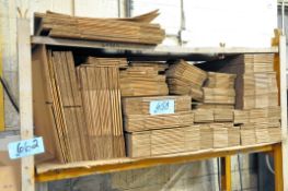 Lot-Cardboard Shipping Boxes on (2) Shelves with (1) Box of Edge Protectors