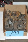 Lot-Various Hooks in (1) Box on Floor Under (1) Table