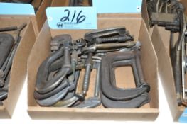 Lot-Various Small C-Clamps in (1) Box