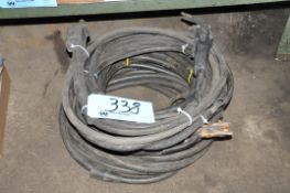 Lot-Welding Leads and Mig Gun in (1) Stack on Floor Under (1) Bench
