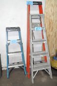 Lot-(1) 6' and (1) 4' Fiberglass and (1) 5' Aluminum Step Ladders