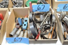 Lot-Battery Cleaner Brushes and Oil Filter Wrenches in (2) Boxes