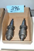 Lot-(2) CAT40 Taper Tool Holders with Drill Chucks in (1) Box