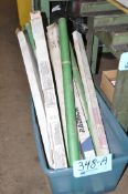 Lot-Various Tig Rods in (1) Tote on Floor Under (1) Bench