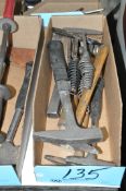 Lot-Various Metal Working Hammers in (1) Box