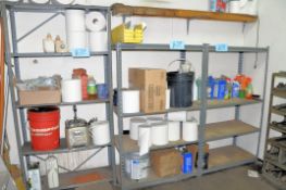 Lot-Cleanup Supplies with (3) Sections Shelving