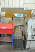 Lot-Sheet Metal Cutoff Stock, Expanded Metal Cutoff Stock, Steel Frame Behind Lathe, and Steel Stand