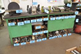 Lot-(2) Steel Benches and (1) Stand, (Contents Not Included),
