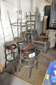 Lot-Shop Stools and (1) Swivel Chair