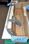 Lot-(3) Various Flat Bar Type Bar Clamps in (1) Box with (1) 36