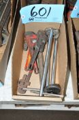 Lot-(5) Small Pipe Wrenches and (3) Under-Counter Sink Wrenches in (1) Box