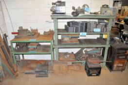 Lot-(2) Steel Shelving Units with Die Components (No Machine Vise), Etc.