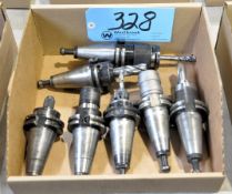 Lot-(7) CAT40 Taper Tool Holders with Cutters in (1) Box