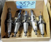 Lot-(5) CAT40 Taper Tool Holders with Cutters in (1) Box