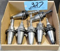 Lot-(7) CAT40 Taper Tool Holders with Cutters in (1) Box