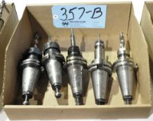 Lot-(5) CAT40 Taper Collet Type Tool Holders with Cutters in (1) Box