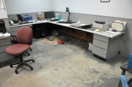 Lot-(1) Desk, (2) Tables, (6) Chairs and (2) File Cabinets