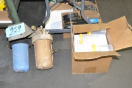 Lot-Red Line Powder Coat System and Filters on Floor Under (1) Table