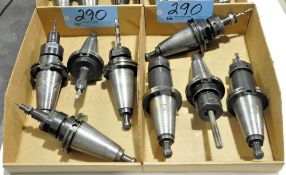 Lot-(8) CAT50 Taper Tool Holders with Cutters in (2) Boxes