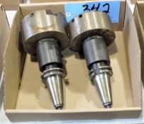 Lot-(2) CAT40 Taper Tool Holders with Fly Heads in (1) Box