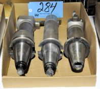 Lot-(3) CAT50 Taper Tool Holders with Microbore Cutters in (1) Box