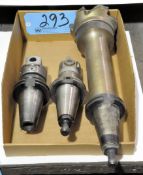 Lot-(3) CAT50 Taper Tool Holders with Cutters in (1) Box