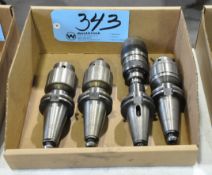 Lot-(4) CAT40 Taper Tool Holders with Drill Chucks in (1) Box
