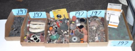 Lot-Various Sanding Supplies in (6) Boxes on Floor Under (1) Table