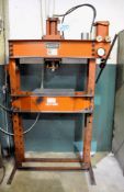 Nugier Model H50-14, 50-Tons Capacity Down Acting Hydraulic H-Frame Shop Press