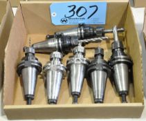 Lot-(7) CAT40 Taper Collet Type Tool Holders with Cutters in (1) Box